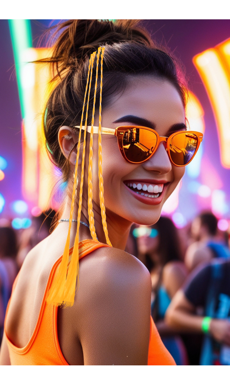 Hair Extensions Braids Orange 35cm - 3pk