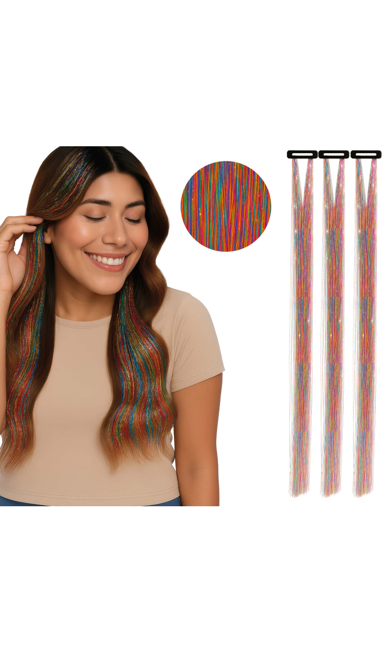 Hair Extensions 50cm Multicolor - 3pk