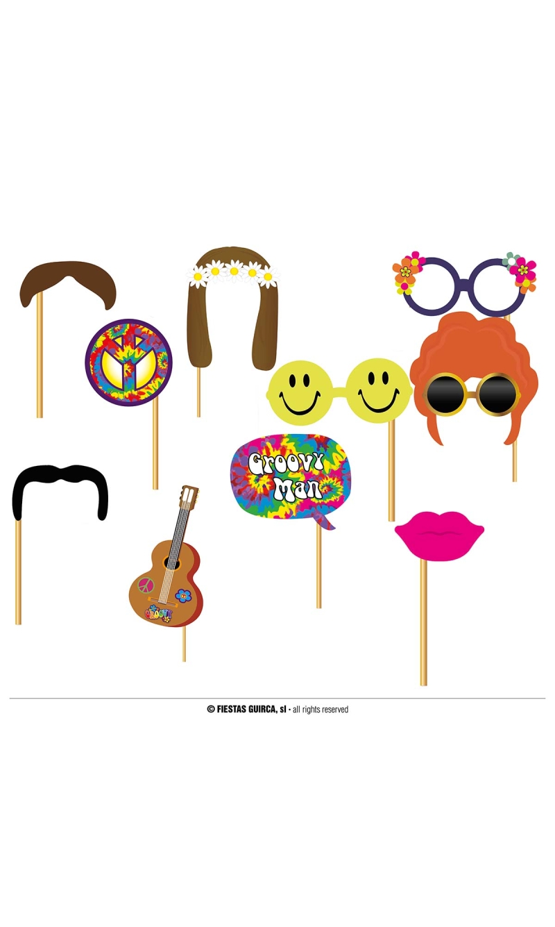Hippy Photo Booth Set x 12pcs