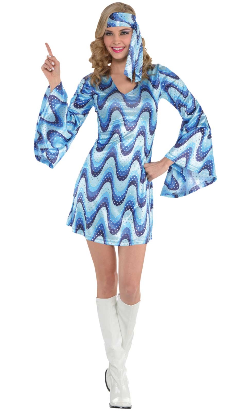 Funky Disco Lady Diva Costume - Adult Size Small
