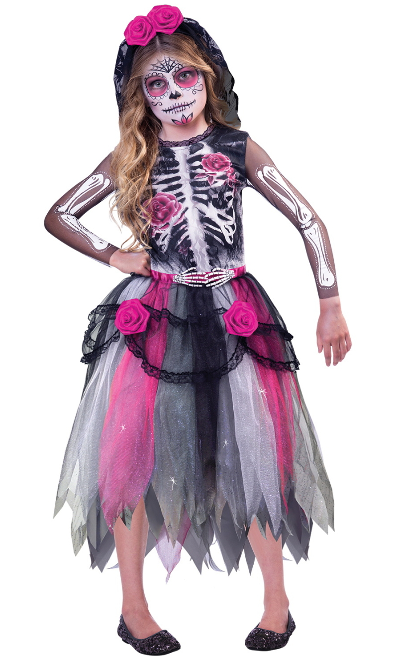 Day of the Dead Spirit Girl Costume - Age 10 to 12 Years