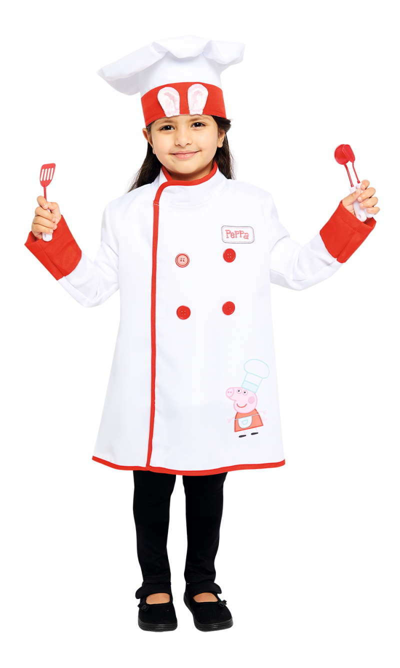 Official Licensed Peppa Pig Chef Set Costume - Age 3 to 4 Years