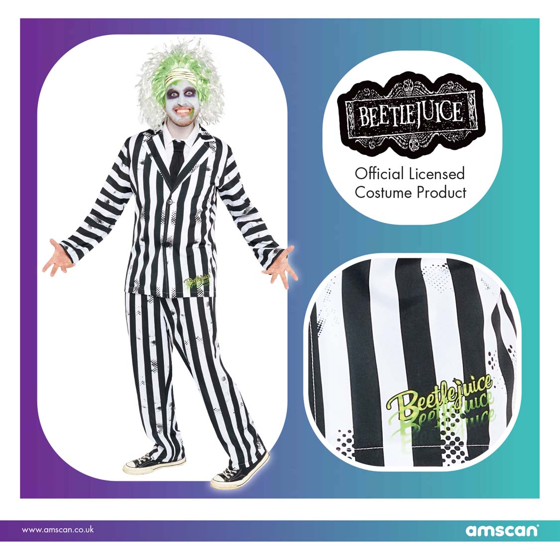 Official Licensed Beetlejuice Man Costume - Adult Size Extra Large - Image 10