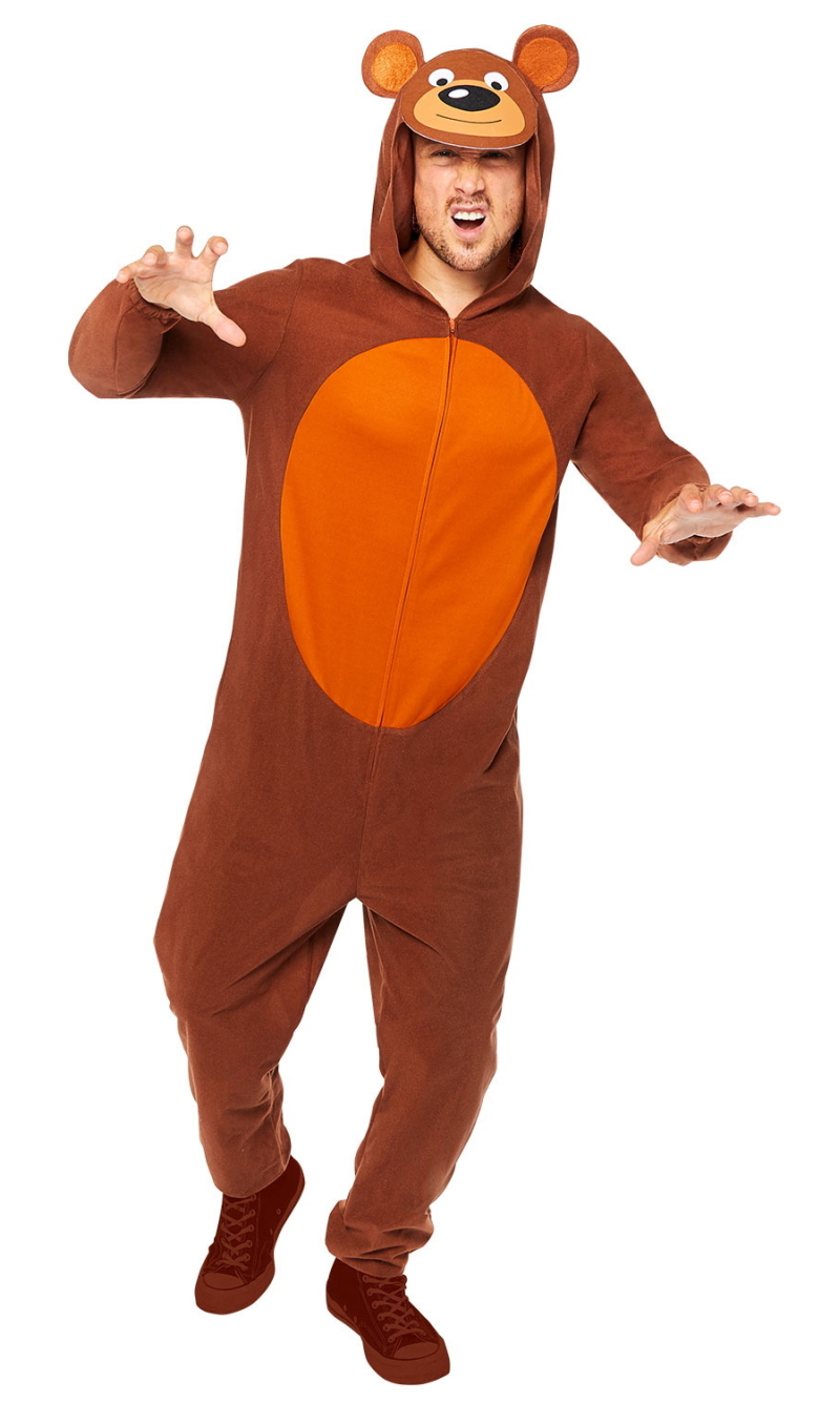 Unisex Grizzly Vibes Bear Onesie Costume - Adult Size Standard
