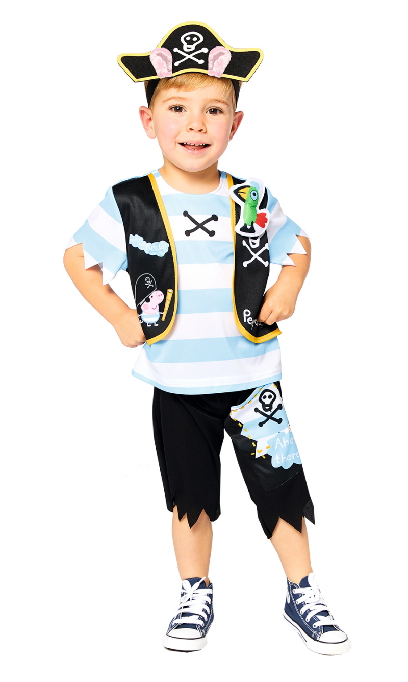 Official Licensed Peppa Pig George Pirate Costume - Age 12 to 24 Months