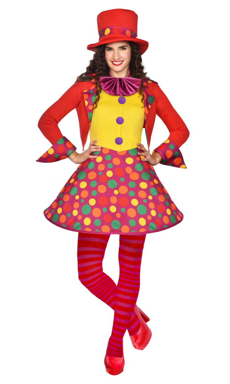 Circus Clown Dress Woman Costume - Adult Size Extra Large