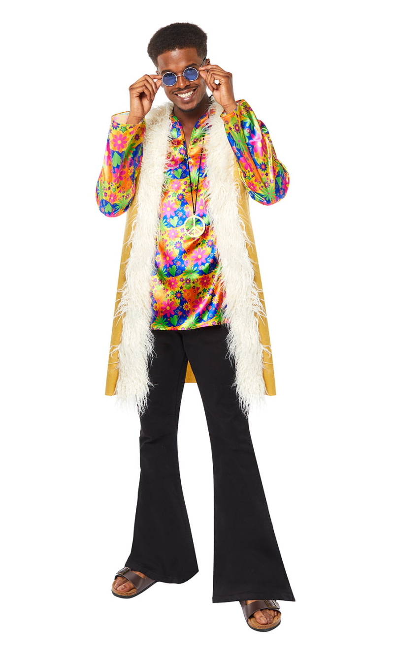 Plush Hippie Man Costume - Adult Size Small