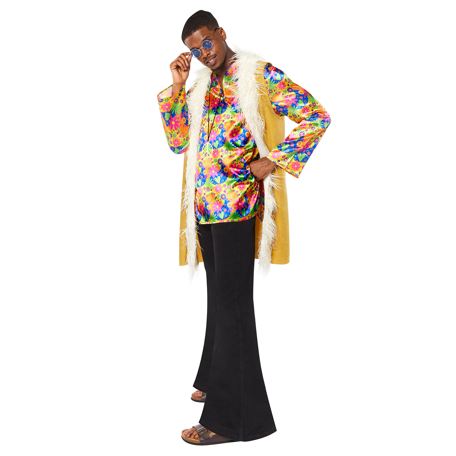 Plush Hippie Man Costume - Adult Size Large - Image 3