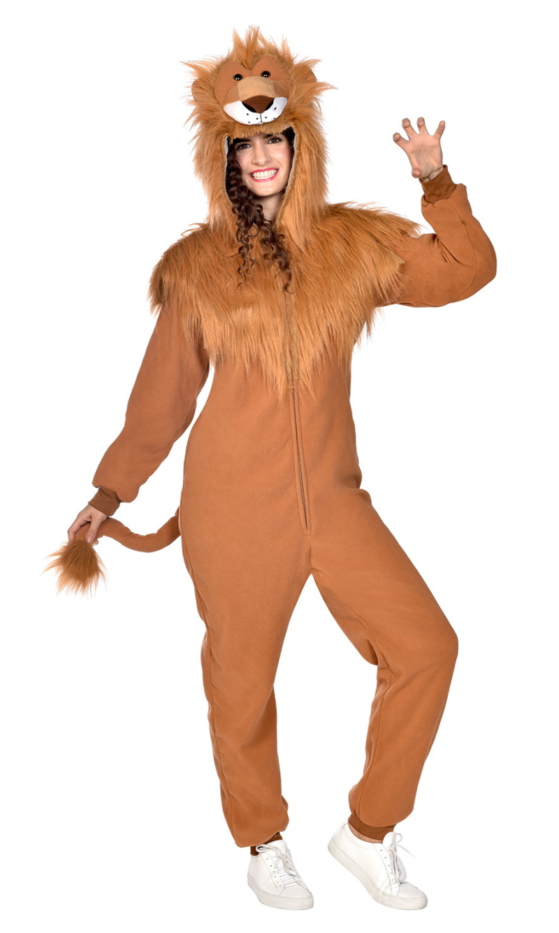 Unisex Plush Lion Onesie Costume - Adult Size Extra Large