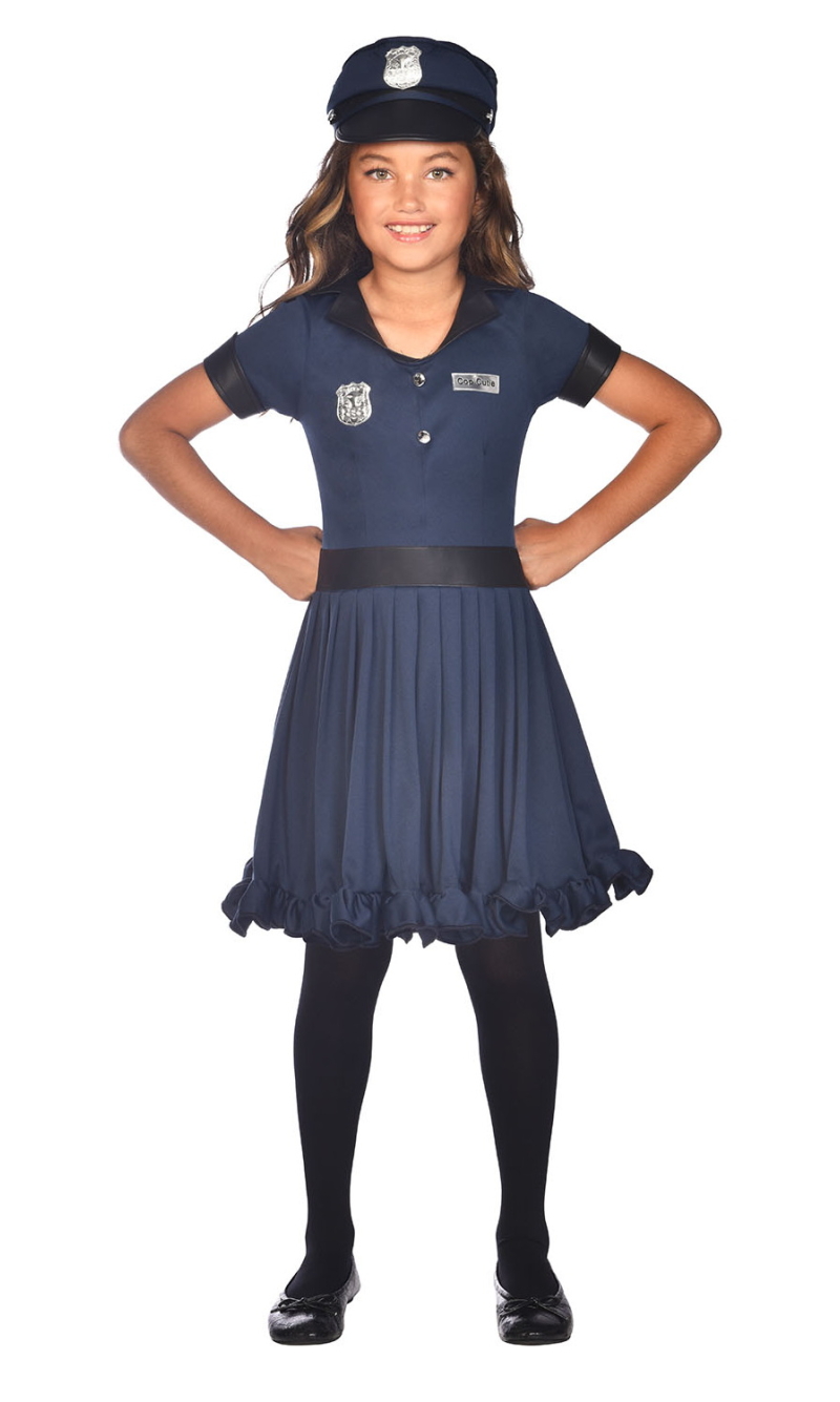 Police Girl Dress Costume - Age 8 to 10 Years