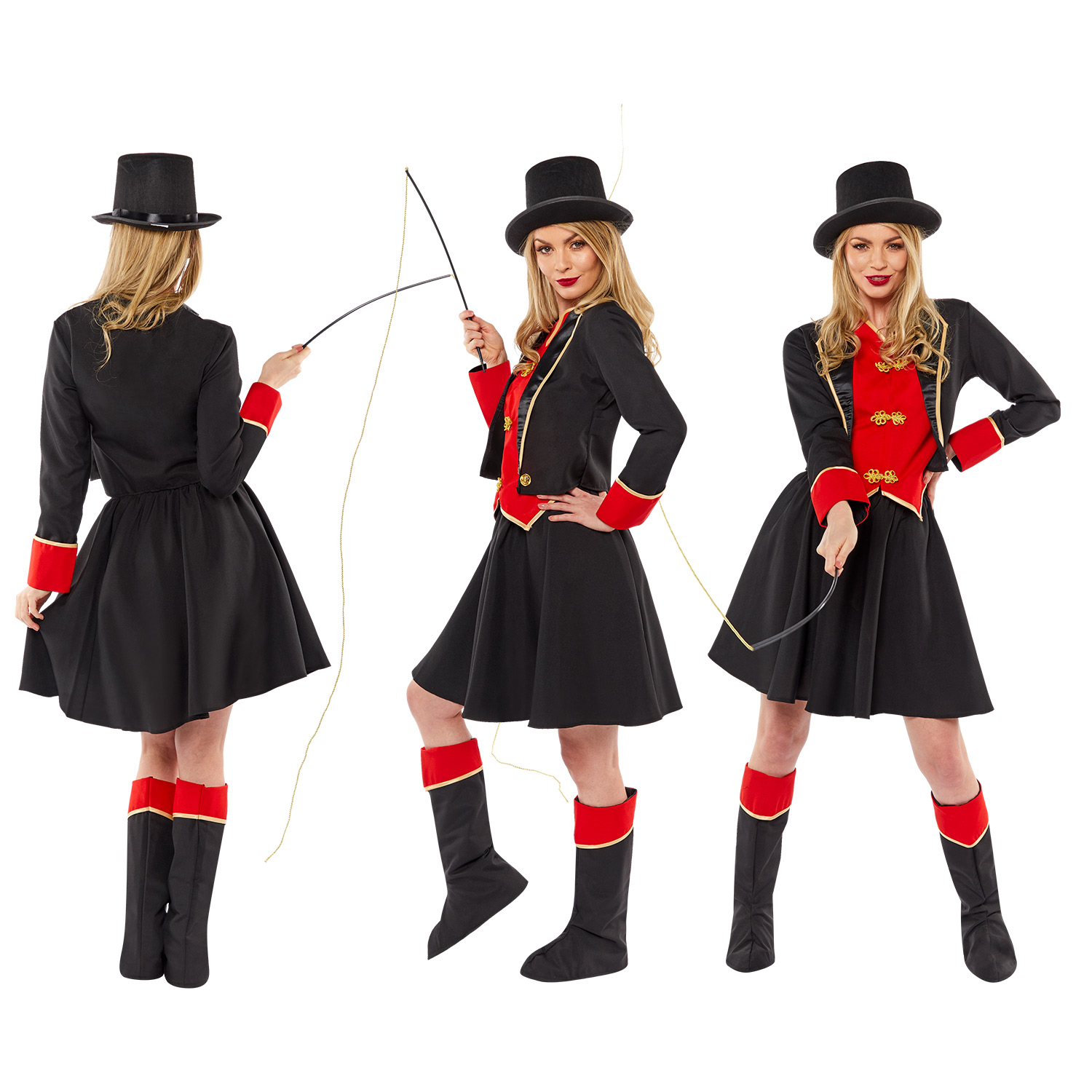 Ringmaster Lady Circus Costume - Adult Size Small - Image 6