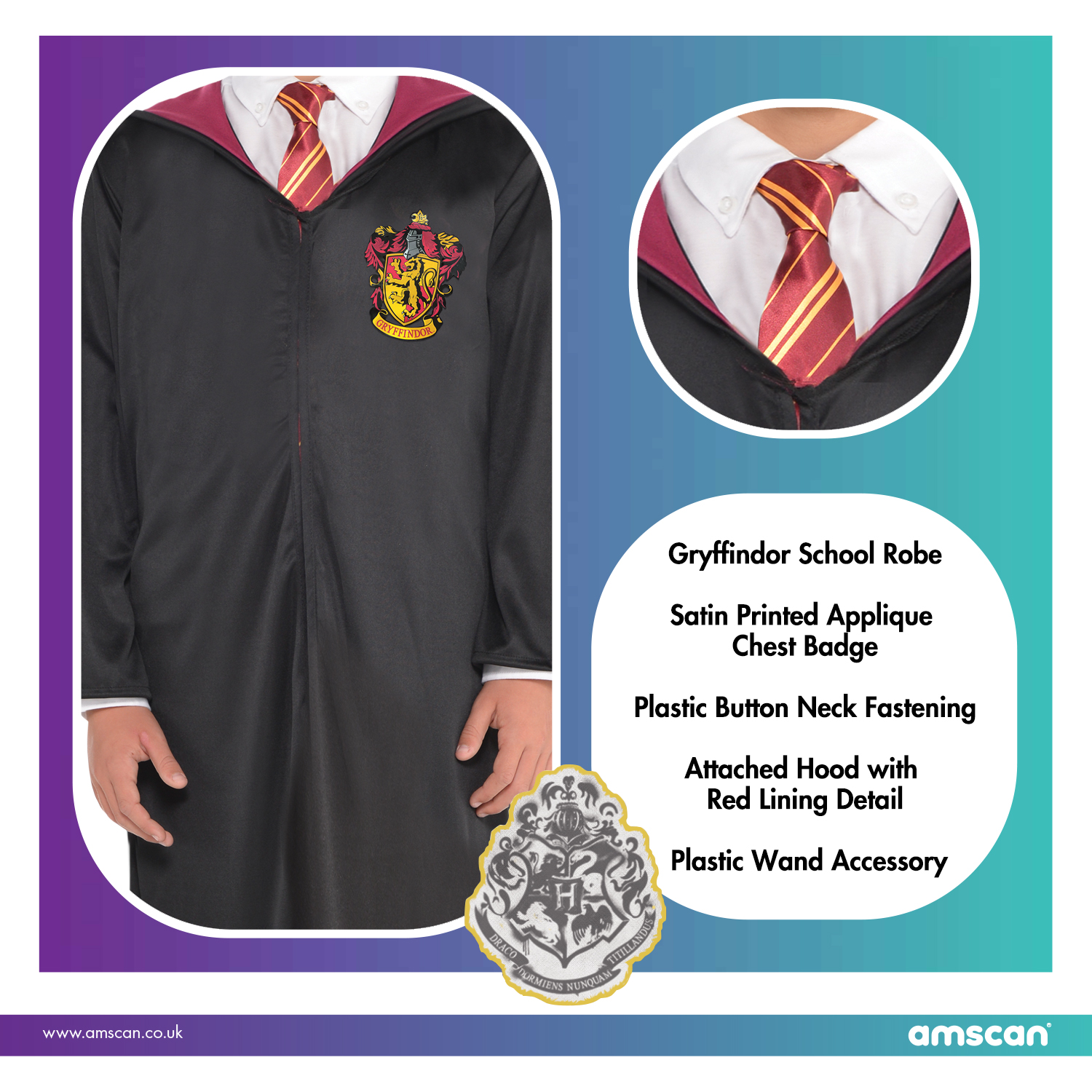 Official Licensed Harry Potter Gryffindor Man Costume - Adult Size Standard - Image 4