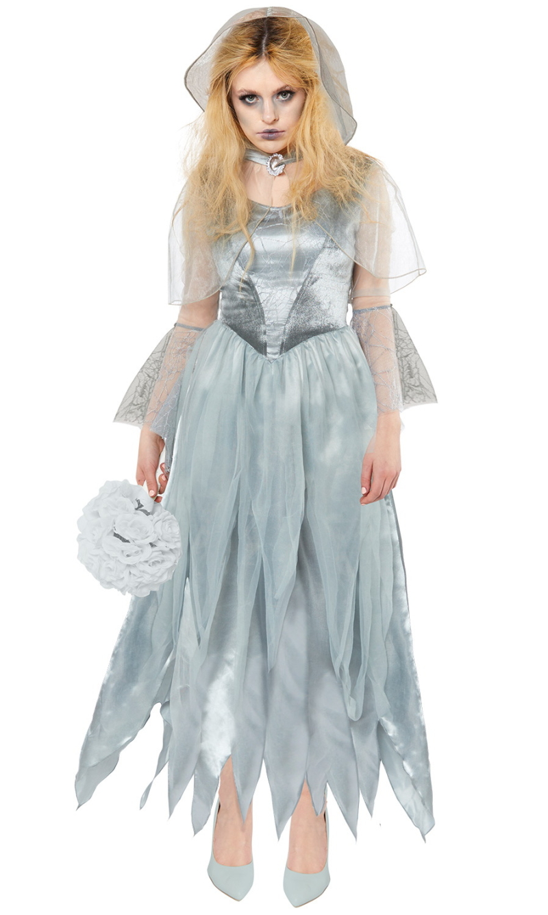 Zombie Ghost Corpse Bride Woman Costume - Adult Size XXL