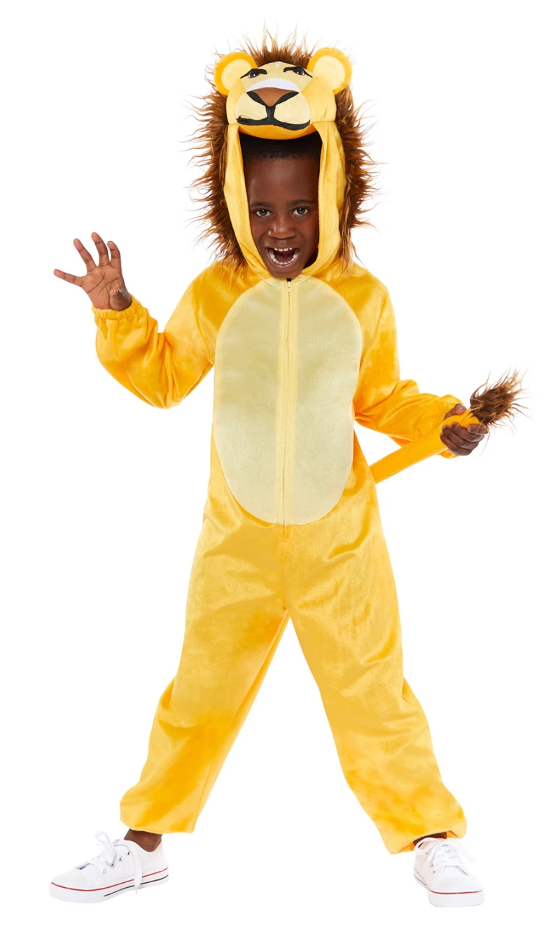 Unisex Plush Lion Onesie Costume - Age 10 to 12 Years