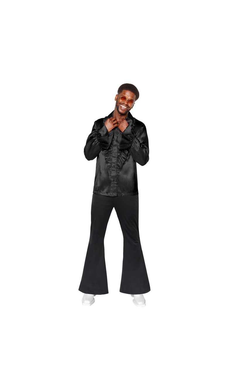 Black 70s Party Bell Bottoms - Adult Size Small (Bell Bottoms Only)