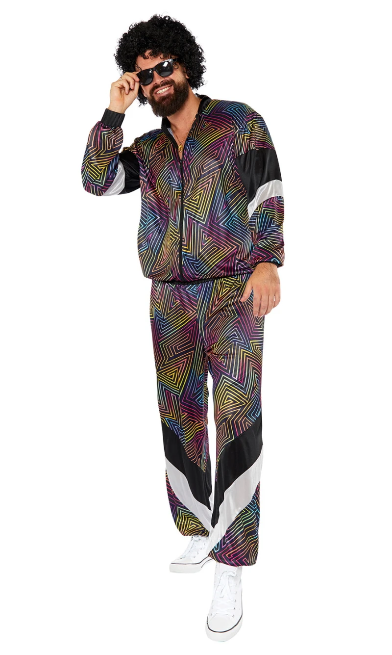 Unisex Neon 80s Retro Funk Shell Suit Costume - Adult Size Extra Large