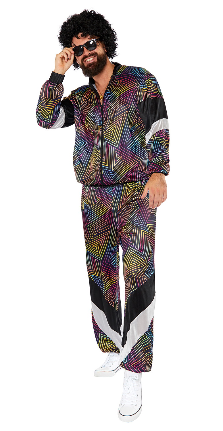 Unisex Neon 80s Retro Funk Shell Suit Costume - Adult Size Large