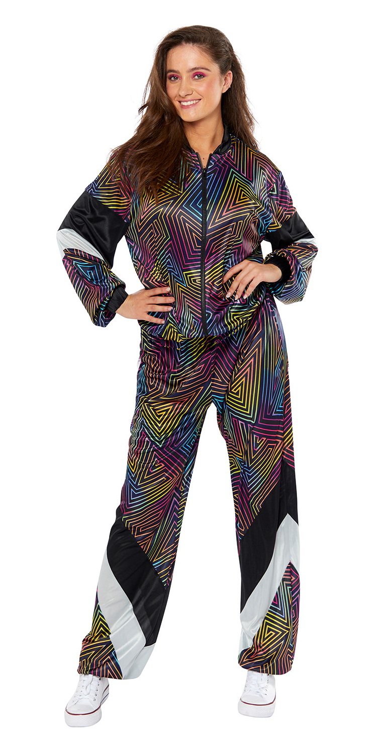 Unisex Neon 80s Retro Funk Shell Suit Costume - Adult Size Large - Image 3