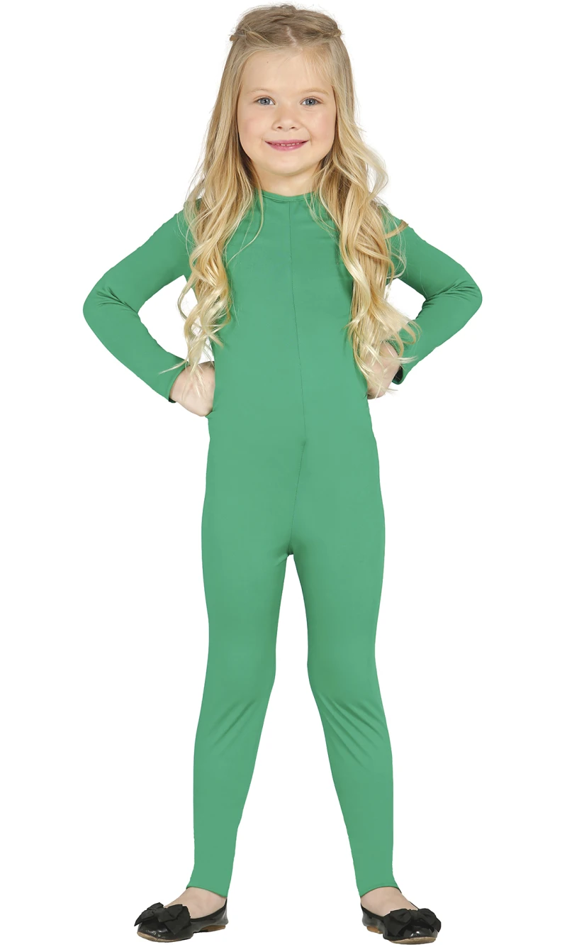 Child Spandex Bodysuit Green - Age 3 to 5 Years
