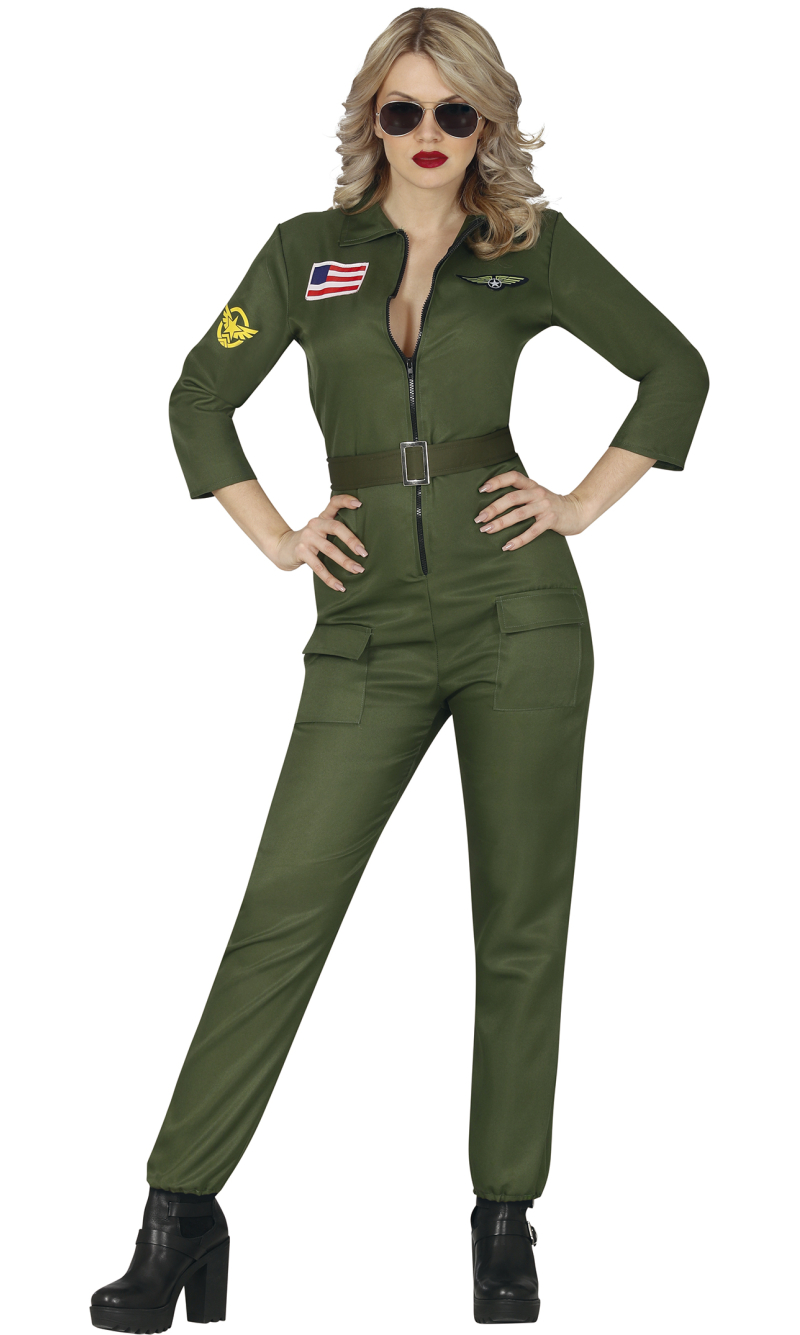 Smart Fighter Pilot Lady Costume - Adult Size Extra Large (44-46)