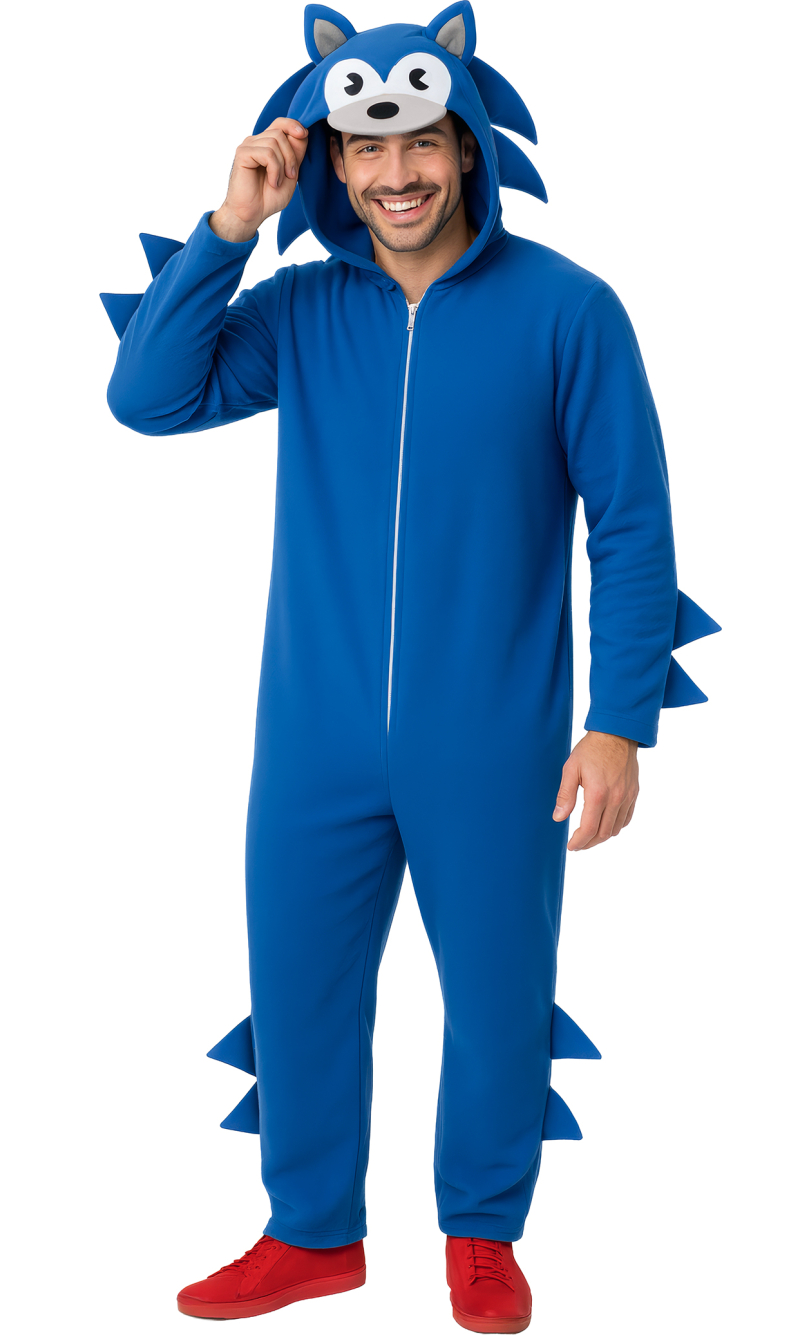 Unisex Sonic Onesie Costume - Adult Size Large (52-54)