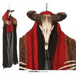 Halloween Hanging Ram Skull 150cm With Light