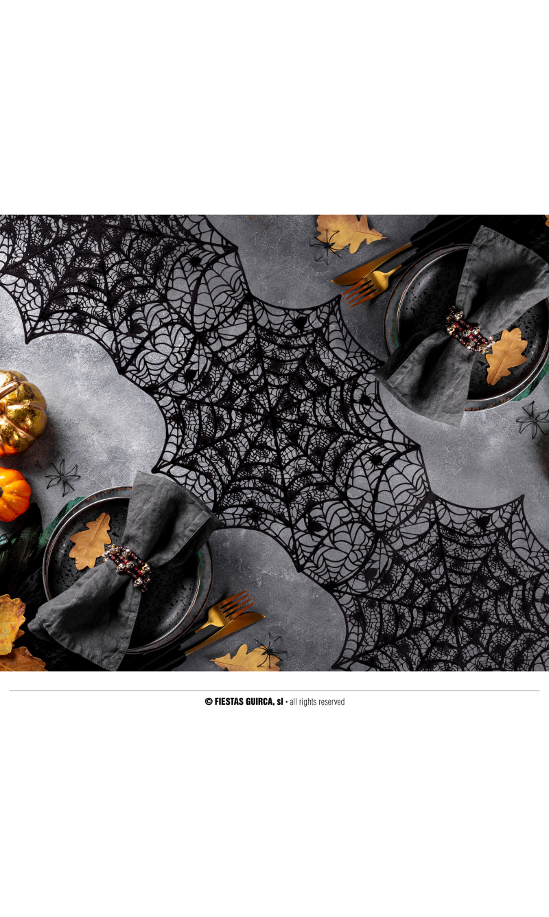 Halloween Spiderweb Table Runner 34x136cm