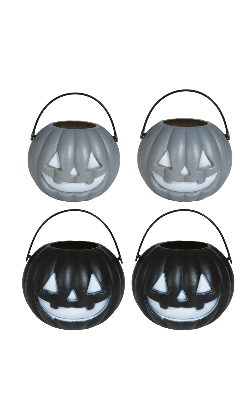 Halloween Black & Gray Pumpkins (Assorted) 5x6cm - 4pk
