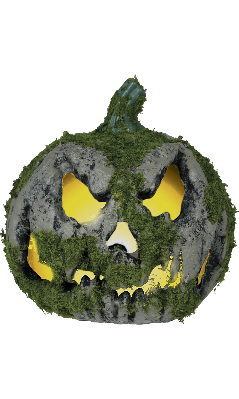 Halloween Pumpkin With Moss Light 20cm