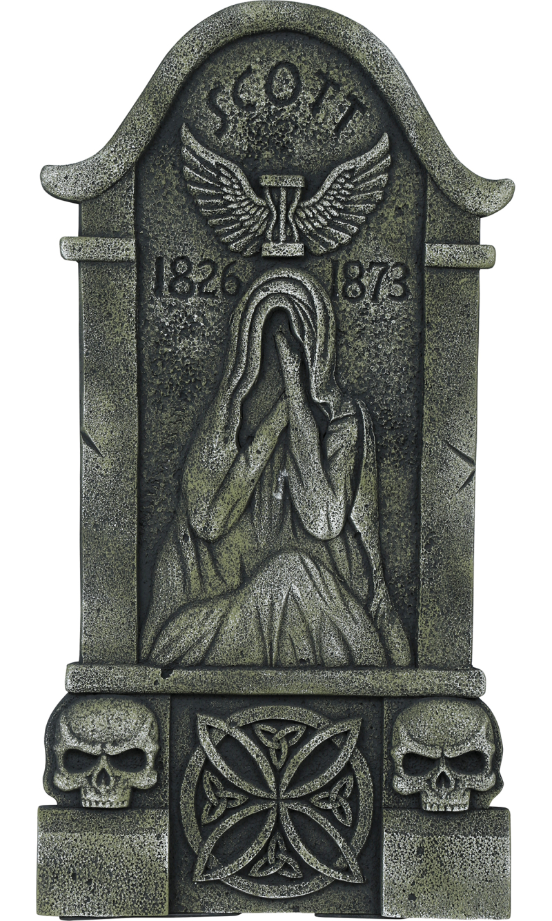 Halloween Tombstone With Ghost 90x48cm