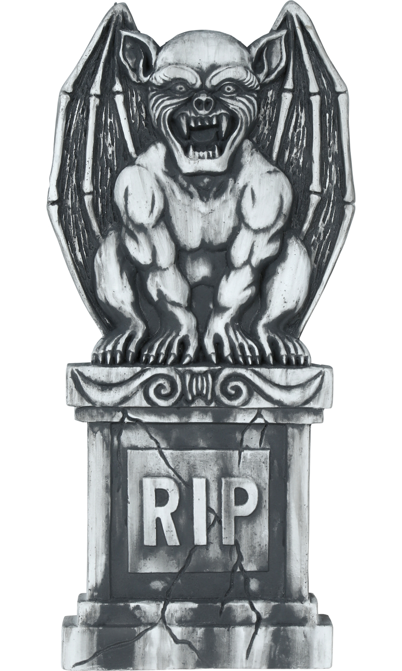 Halloween Tombstone With Gargoyle 90x40cm