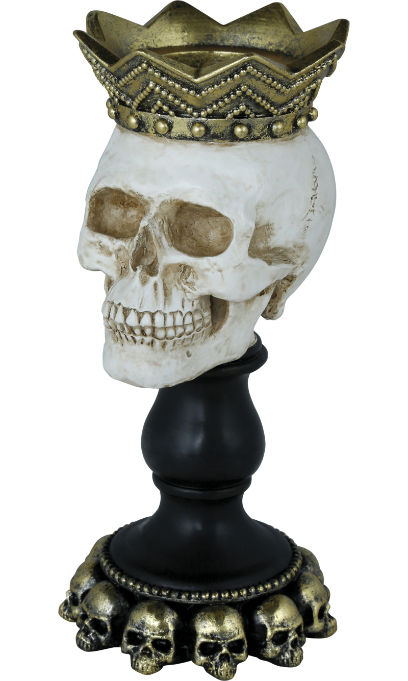 Halloween Resin Skull Candle Holder 25x12cm