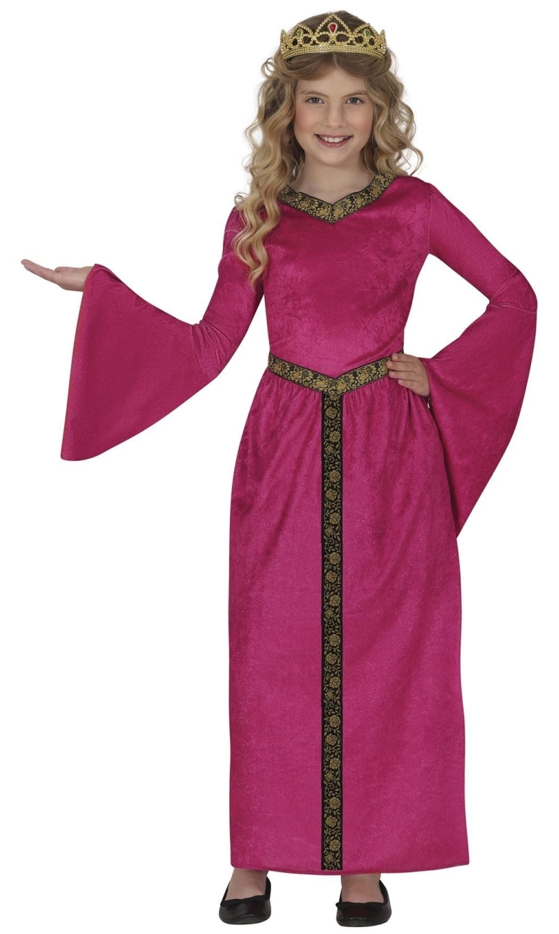Medieval Lady Velvet Costume - Age 7 to 9 Years