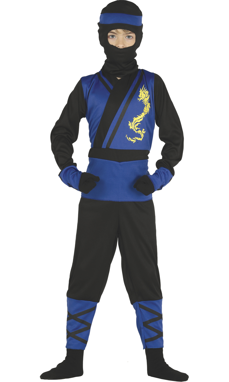 Striking Blue Ninja Costume - Age 3 to 4 Years