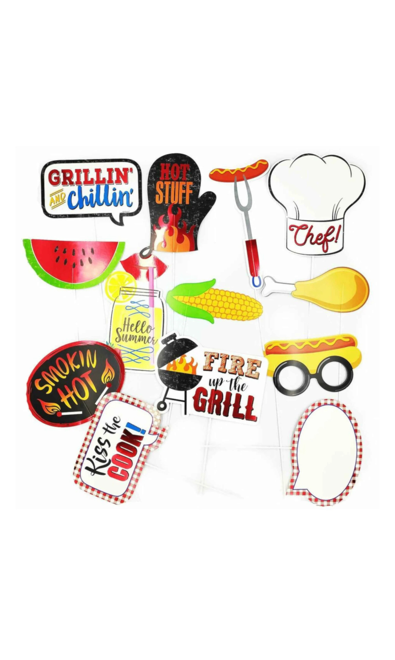 Hawaiian BBQ Theme Photo Props - 13 pk