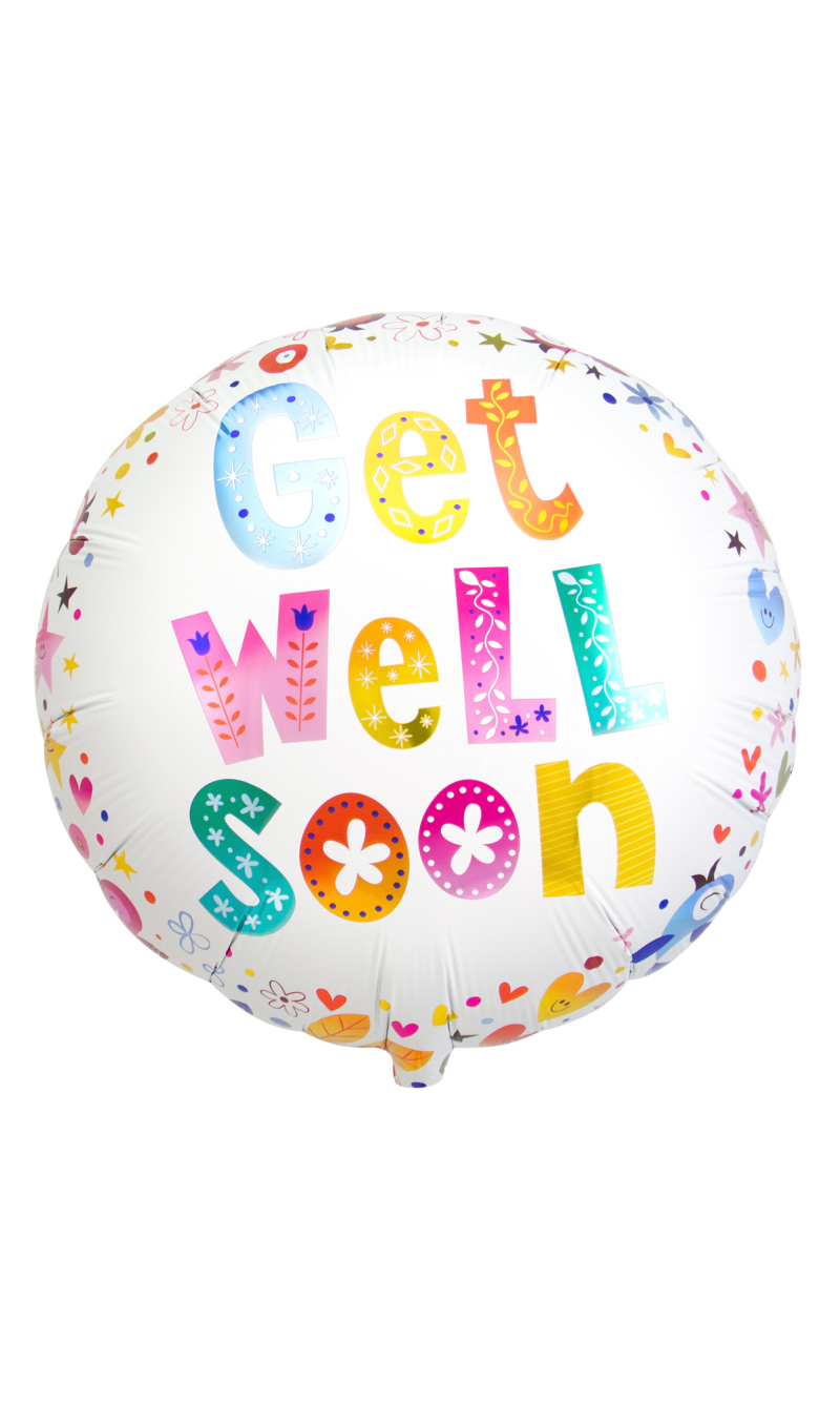 Foil Balloon Get Well Soon Flowers - 45cm