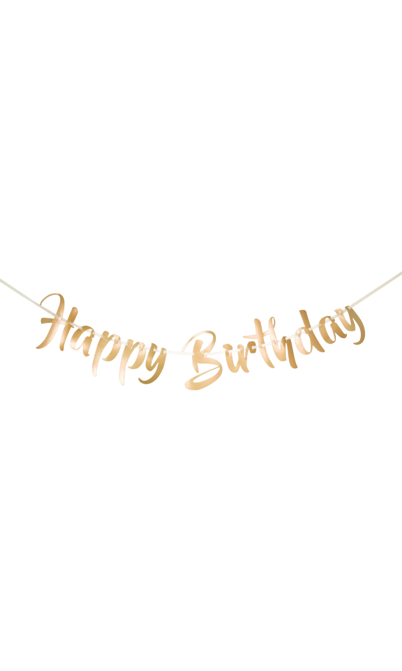 Happy Birthday Luxury Gold Letter Banner - 1m
