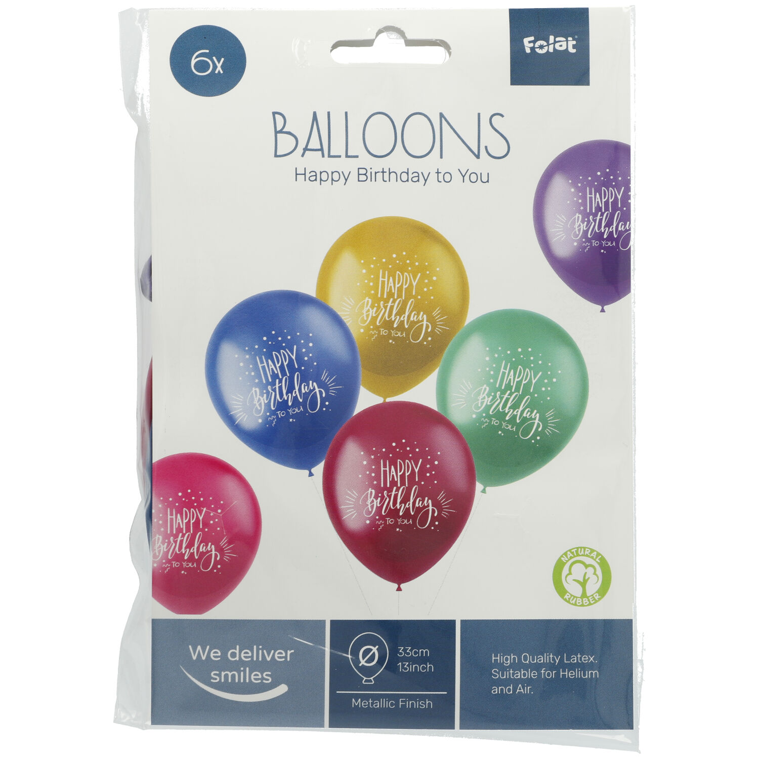 Balloons Shimmer Happy Birthday Multicolored 33cm - 6pcs - Image 3