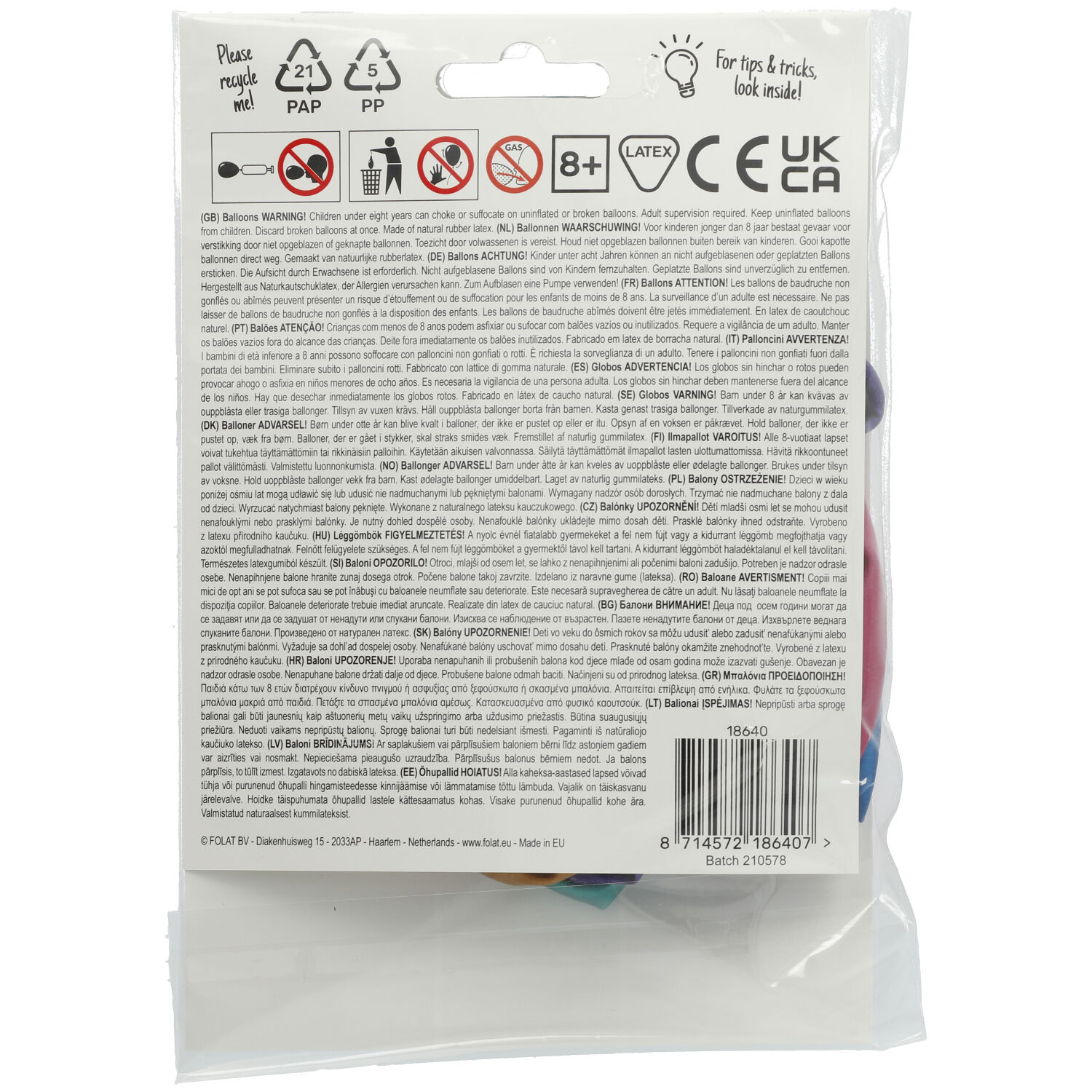 Balloons Shimmer Happy Birthday Multicolored 33cm - 6pcs - Image 2