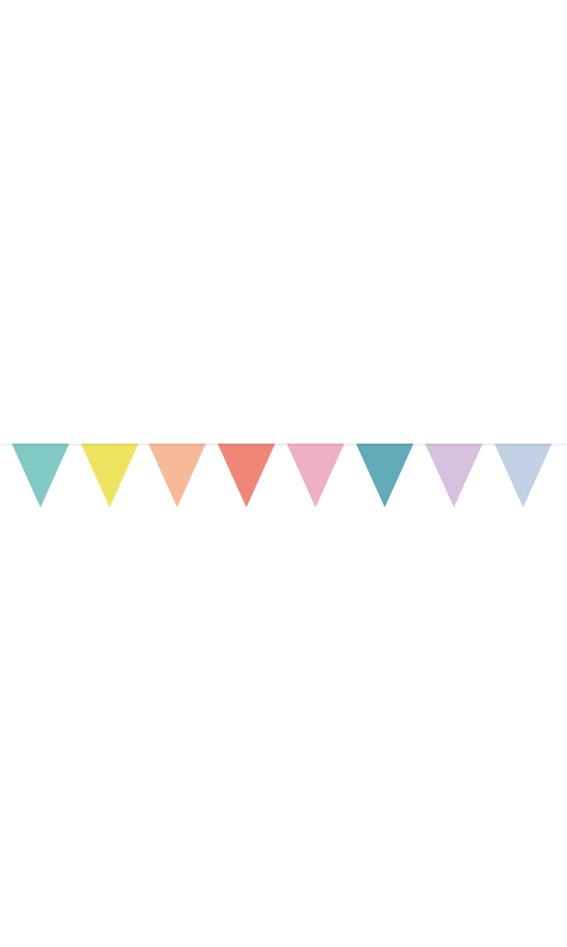 Bunting Garland Pastel Multi Colors - 10m