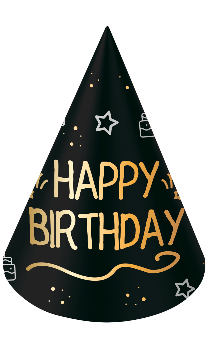 Party Hats - Happy Birthday - Shining Glam - 6pcs