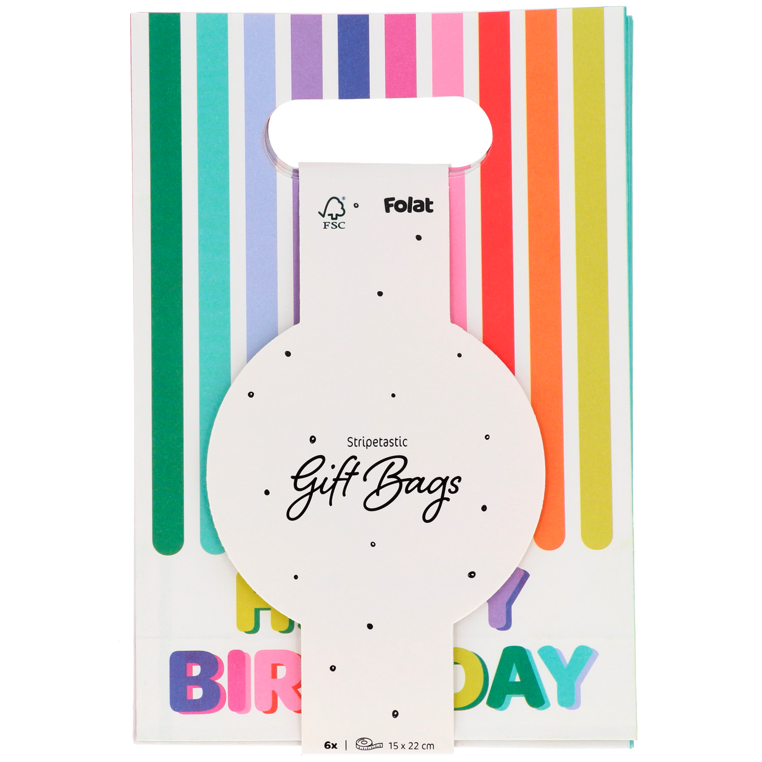 Gift bags Stripetastic 15x22x6cm - 6pcs - Image 2
