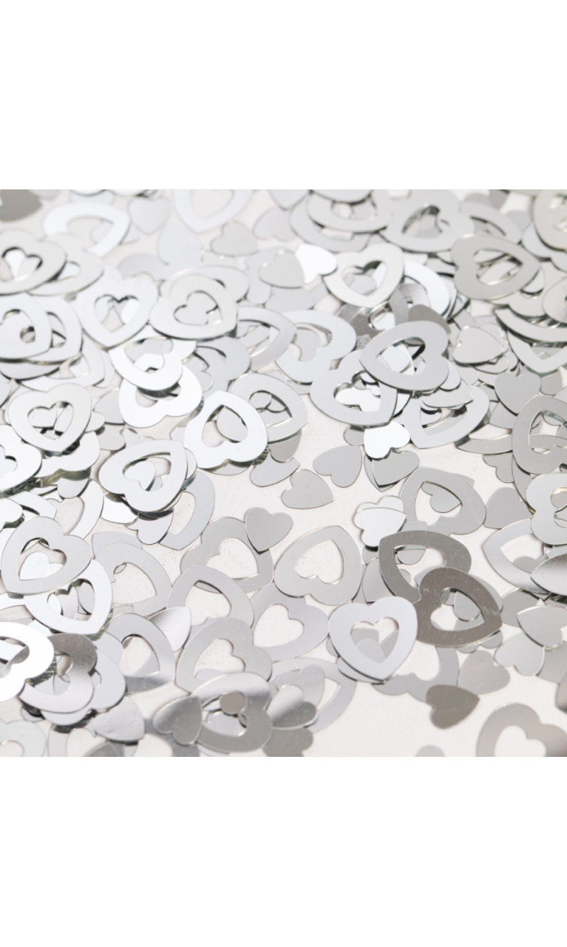 Table Confetti Silver Open Hearts - 14g