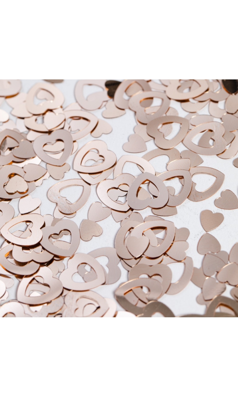 Table Confetti Rose Gold Open Hearts - 14g