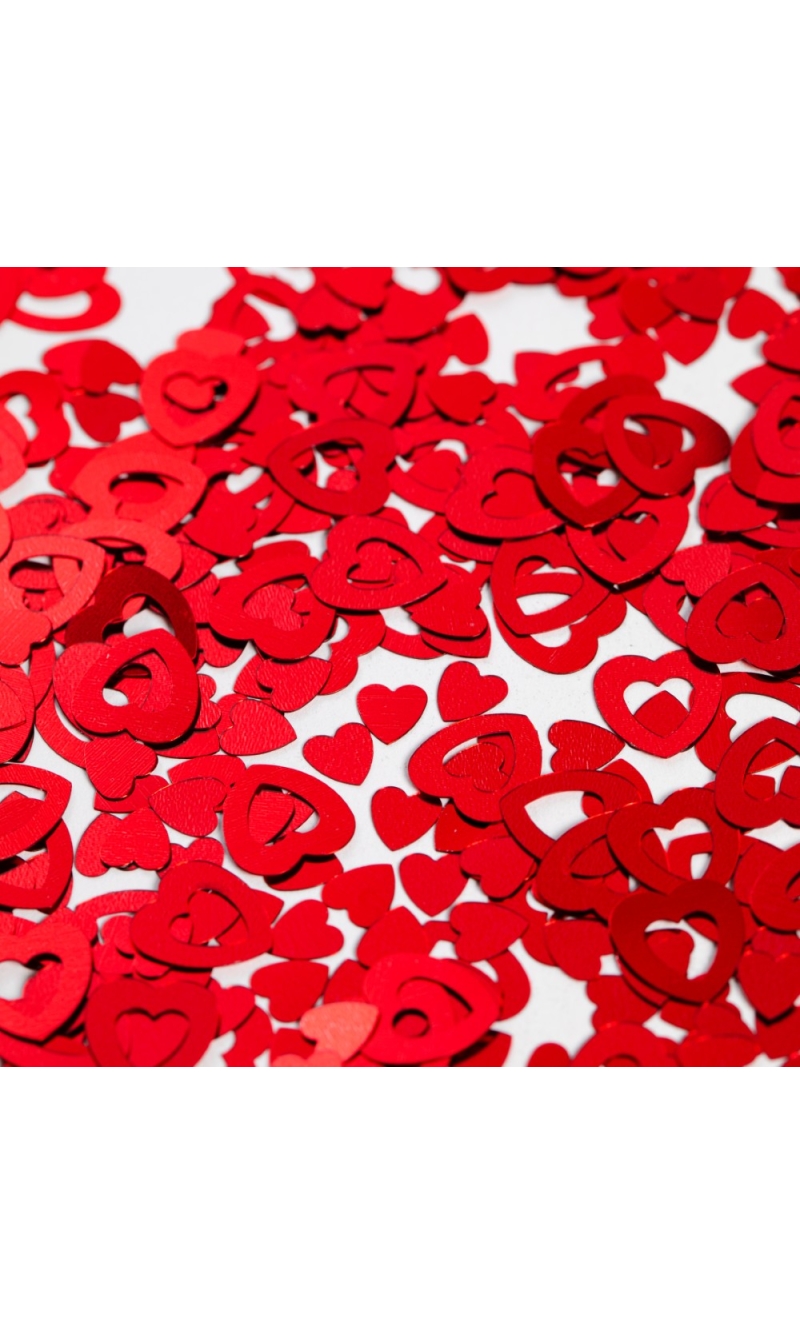 Table Confetti Red Open Hearts - 14g