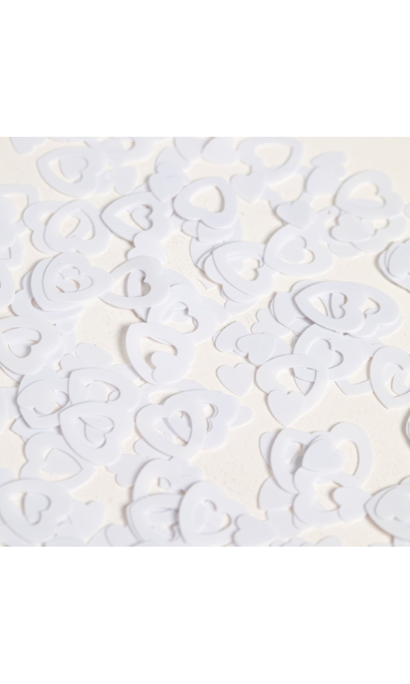 Table Confetti White Open Hearts - 14g
