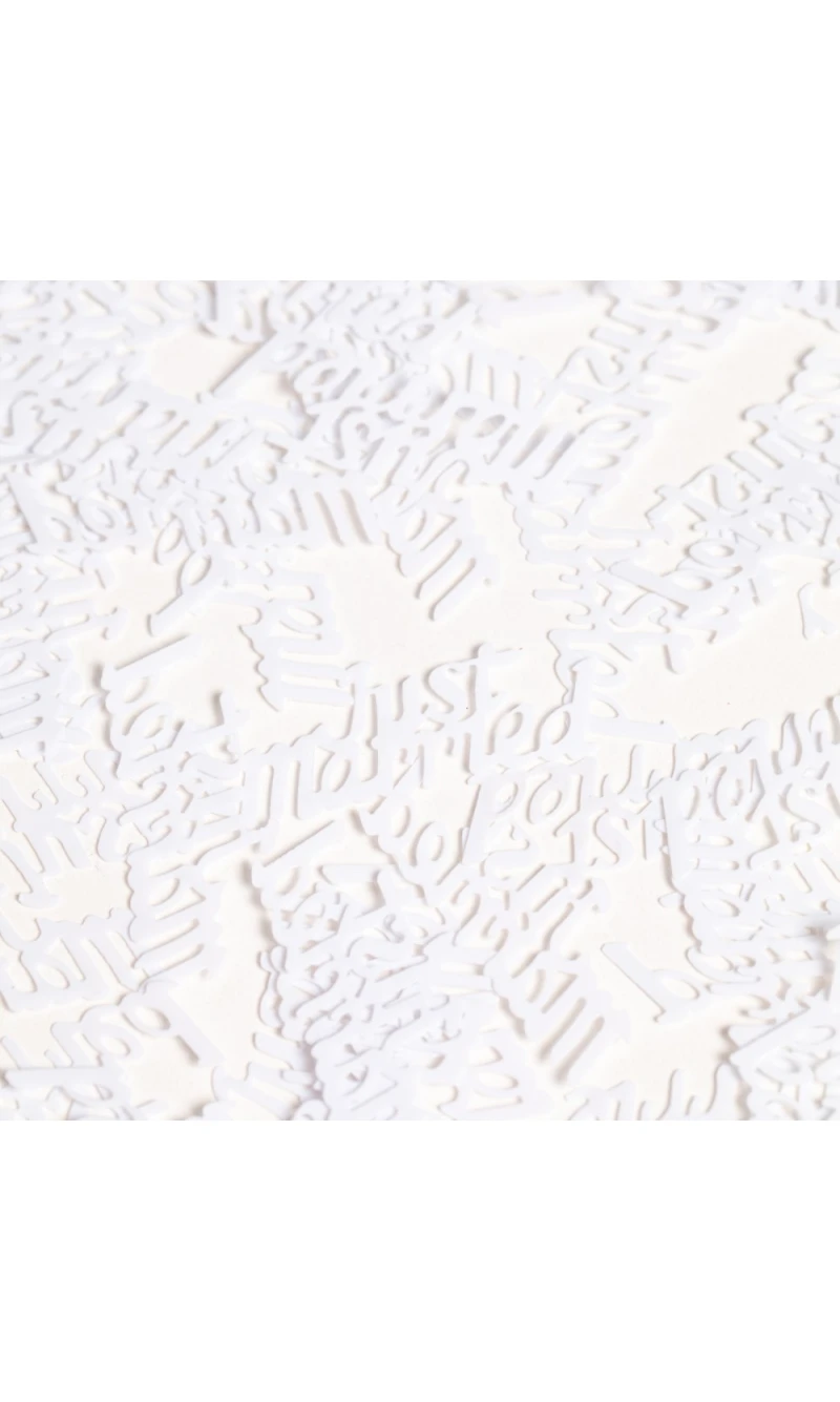 Table Confetti White Text Just Married - 14g