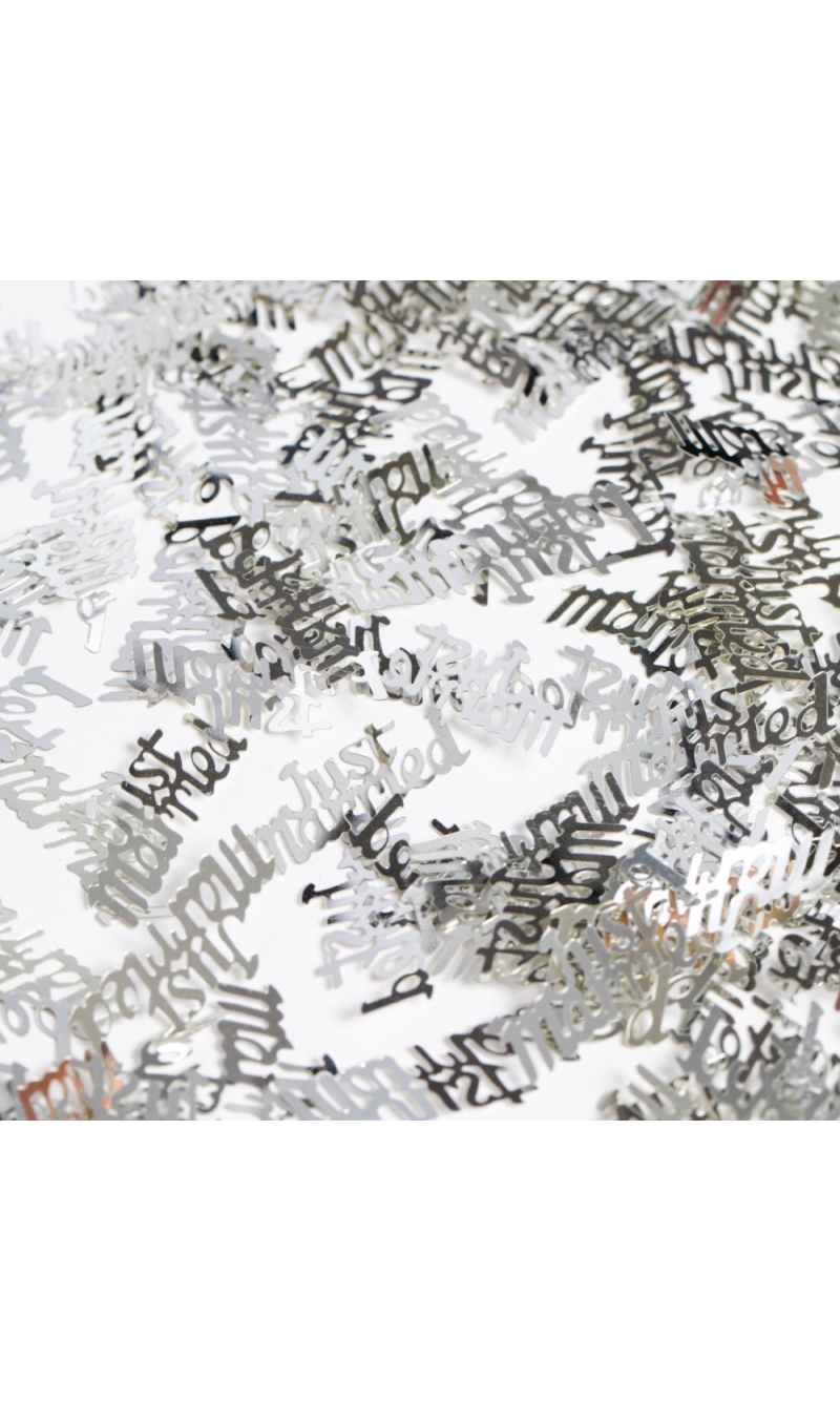 Table Confetti Silver Text Just Married - 14g
