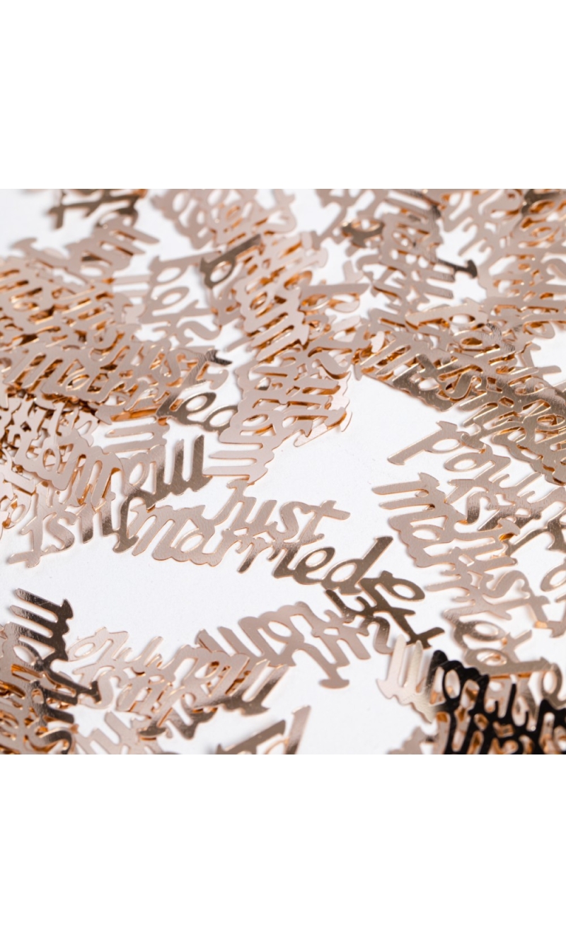 Table Confetti Rose Gold Text Just Married - 14g