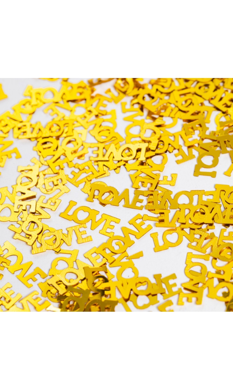 Table Confetti Gold Text Love - 14g